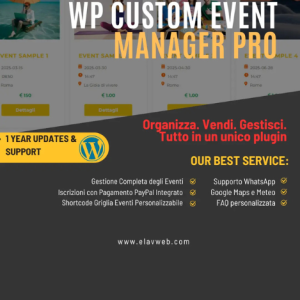 Wp Custom Event manager Pro - Wordpress Plugin