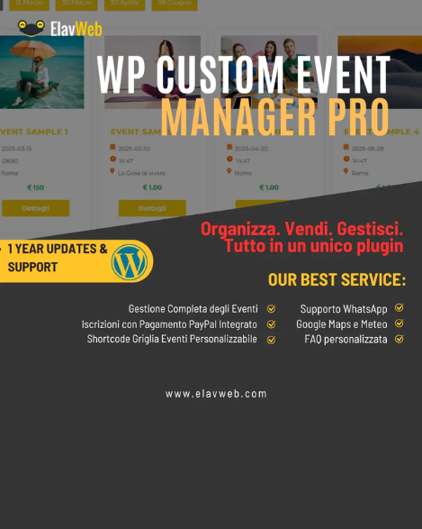 WP Custom Event Manager Pro