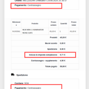 mail con supplemento contrassegno Prestashop